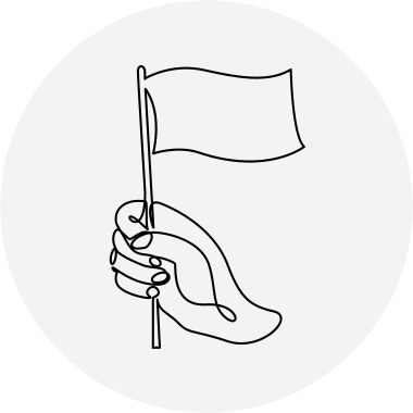 旗を持つ手のアイコン